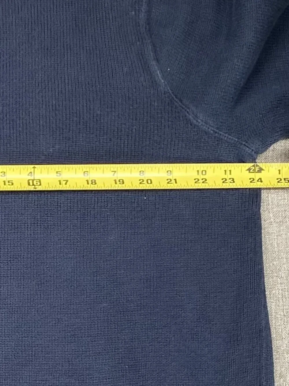 Eddie Bauer 1/4 Zip Ribbed Knit Sweater Top Men's XL Blue Casual - Picture 10 of 13